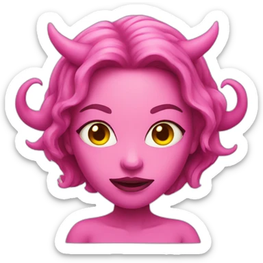 pink demon woman sticker