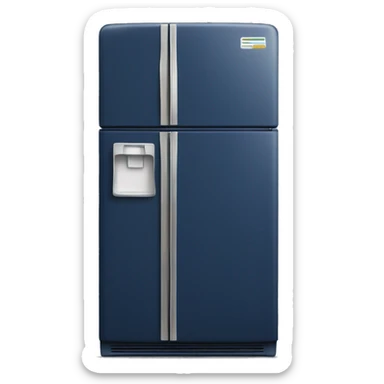 Realistic navy blue fridge isolated. sticker