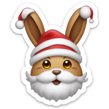 Santa on a bunnie sticker