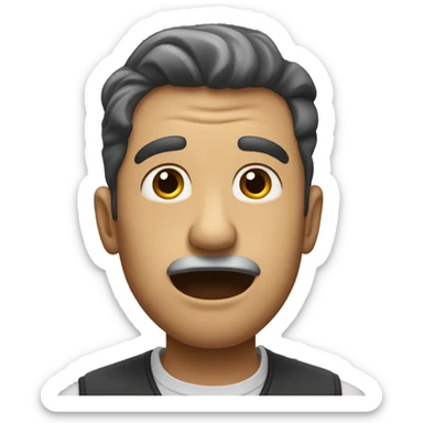 A man who lifts his lips up and spreads his hands because he doesn't know something sticker