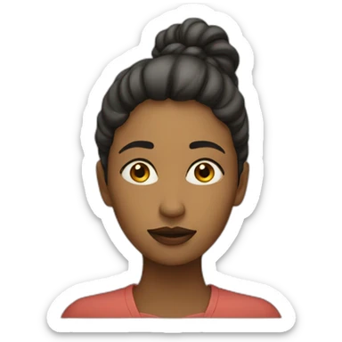 woman thinking very concentrated sticker