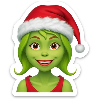 Grinch woman sticker