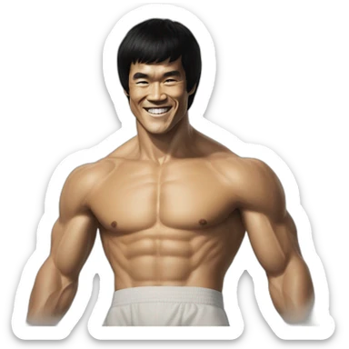 Bruce Lee smiling sticker