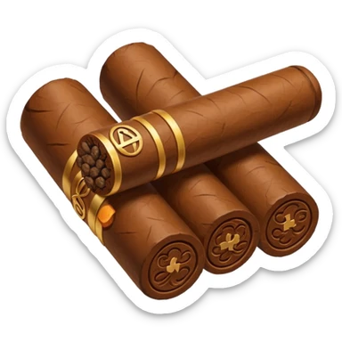 cigar with bloc symbol in ios style horizontaly sticker