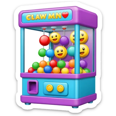 Claw machine with toys sticker