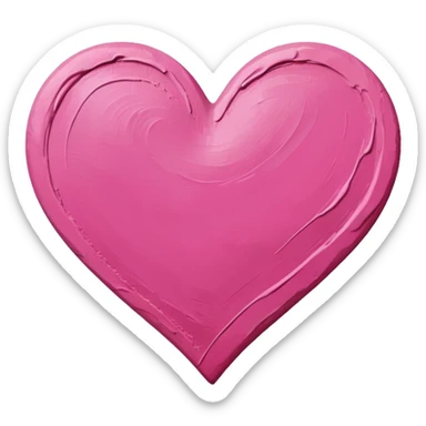 pink heart on canvas paint  sticker