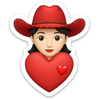 🫀ponle a este corazón un sombrero de vaquero color negro encima sticker