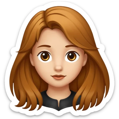 Ein braunhaariges Mädchen mit langen glatten Haaren und sitzend auf einem Braunen Pferd mit schwarzer Mähne ohne Abbzeichen sticker