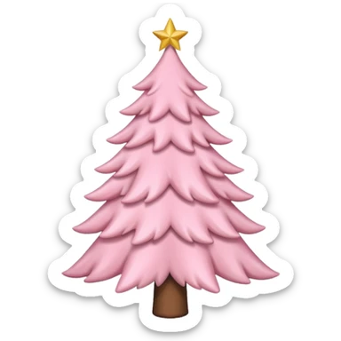 pastel pink christmas tree with pink ribbon sticker