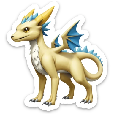 Manectric-Lucio-Cubone-Trico-Draco-Fakémon-hybrid-creature (full body), 4 legs sticker