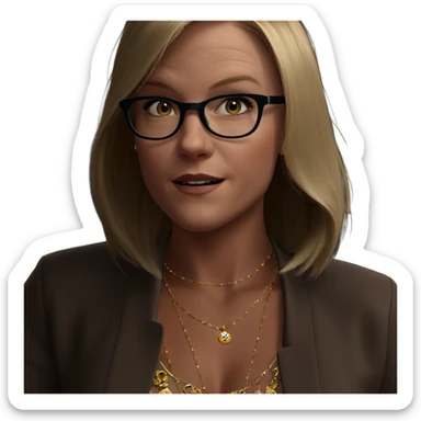 blonde girl with jewelry sticker