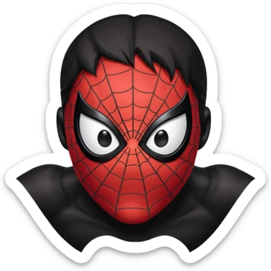 Spiderman face black costume sticker