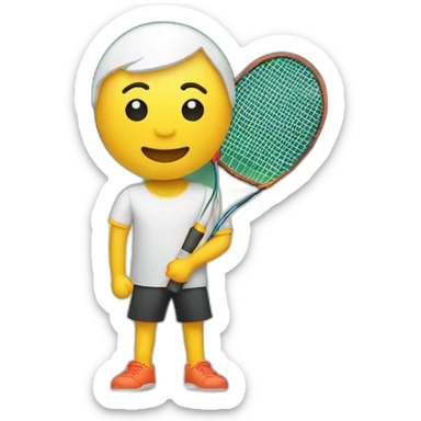 Lindan avec une raquette de badminton a la main sticker