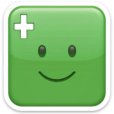 green square with hashtag code symbol, emoji style, simple, no text sticker