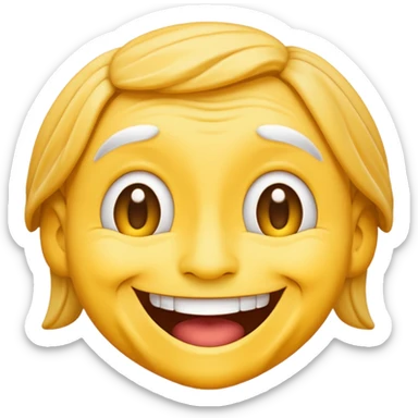 Normal yellow simple Emoji Smiling with wrinkles sticker