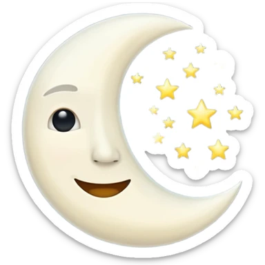 glowing half moon sticker