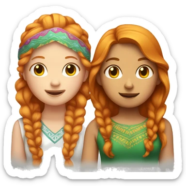 Ginger girl and Mexican girl being besties sticker