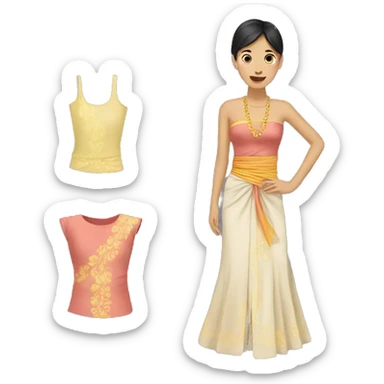 cambodian dress sticker