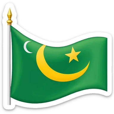 Flag of Kashmir it h crescent and star and of yellow, green and white colours  sticker