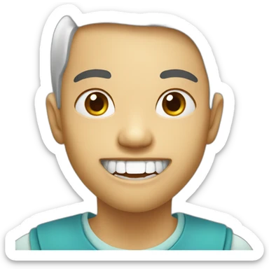 South east asian with the left front tooth missing sticker