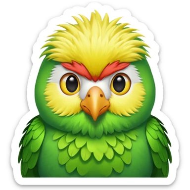 A love bird with color green and his head yellow sticker