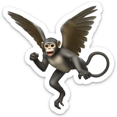 Flying monkey sticker