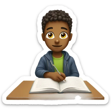 a teenager studying sticker