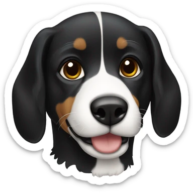 Perro negro y blanco  sticker