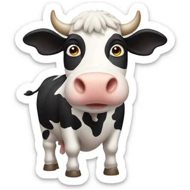 A cow with long wings sticker