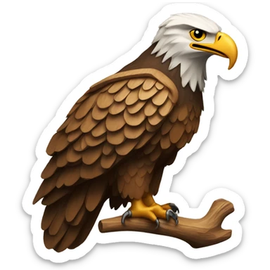 Wooden eagle totem  sticker