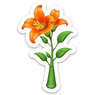 single Trumpet Vine, straight stem sticker