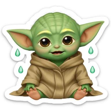 Baby joda felice con le lacrime agli occhi di felicità sticker