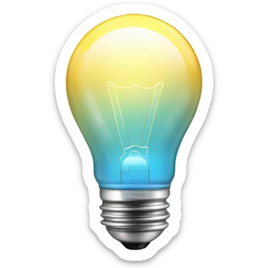 a glowing lightbulb with a light halo representing an   idea  sticker