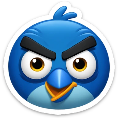 Blue angry birds sticker
