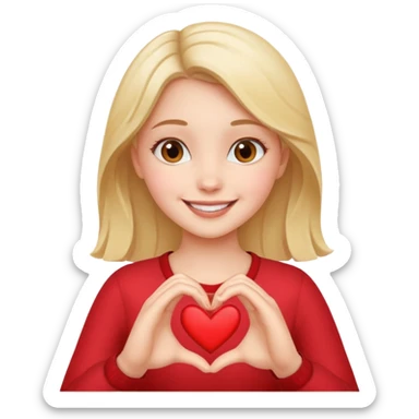 Heart hand girl  sticker