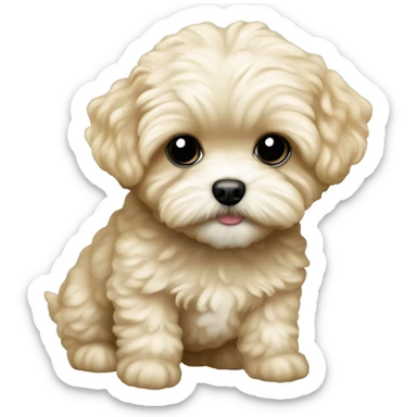 Blonde adorable toy teacup maltipoo  sticker