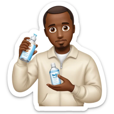 p diddy holding baby oil sticker
