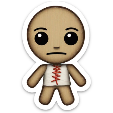 Voodoo doll with pins sticker