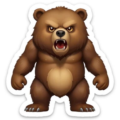 Angry bear full body sticker