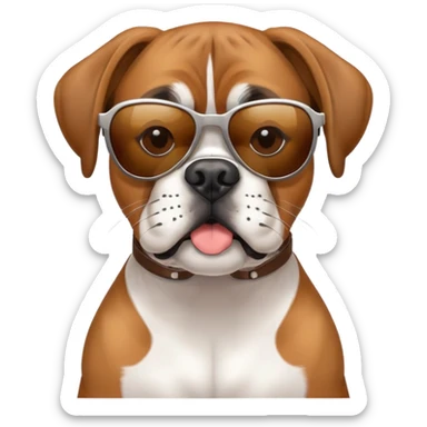 Boxer dog wearing sunglasses sticker
