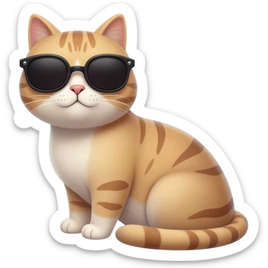 Cat with sunglasses sticker