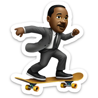 Mlk jr. Riding a skateboard  sticker