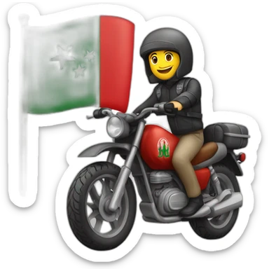 quelqu'un sur une moto avec le drapeau du Maroc derrière sticker