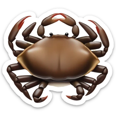 Soy Sauce Marinated Crab: A small crab with dark brown or black sauce. sticker