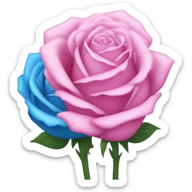 pink and blue roses sticker