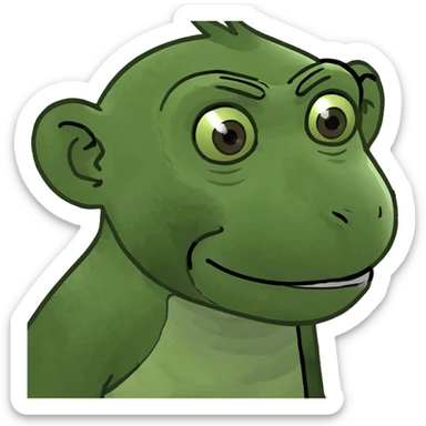 Bald monkey sticker