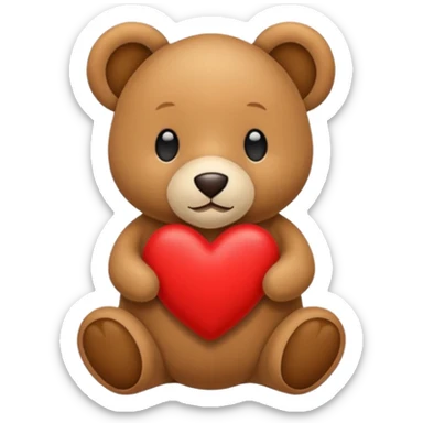 Orsetto che tiene un cuore rosso sticker