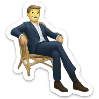 Xavier Dupont de Ligones devant sa terrasse sticker