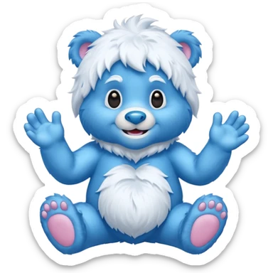 blue care baby bear yeti sticker