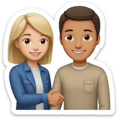 A man in casual clothes shaking hands with a girl sticker